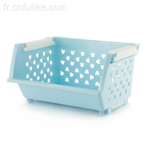 Support de panier de rangement en plastique empilable sans couvercle